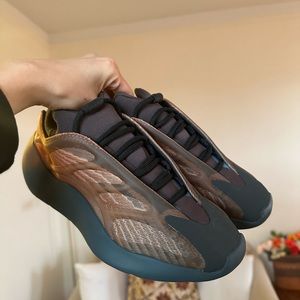 Yeezys in burnt orange